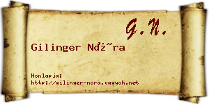 Gilinger Nóra névjegykártya